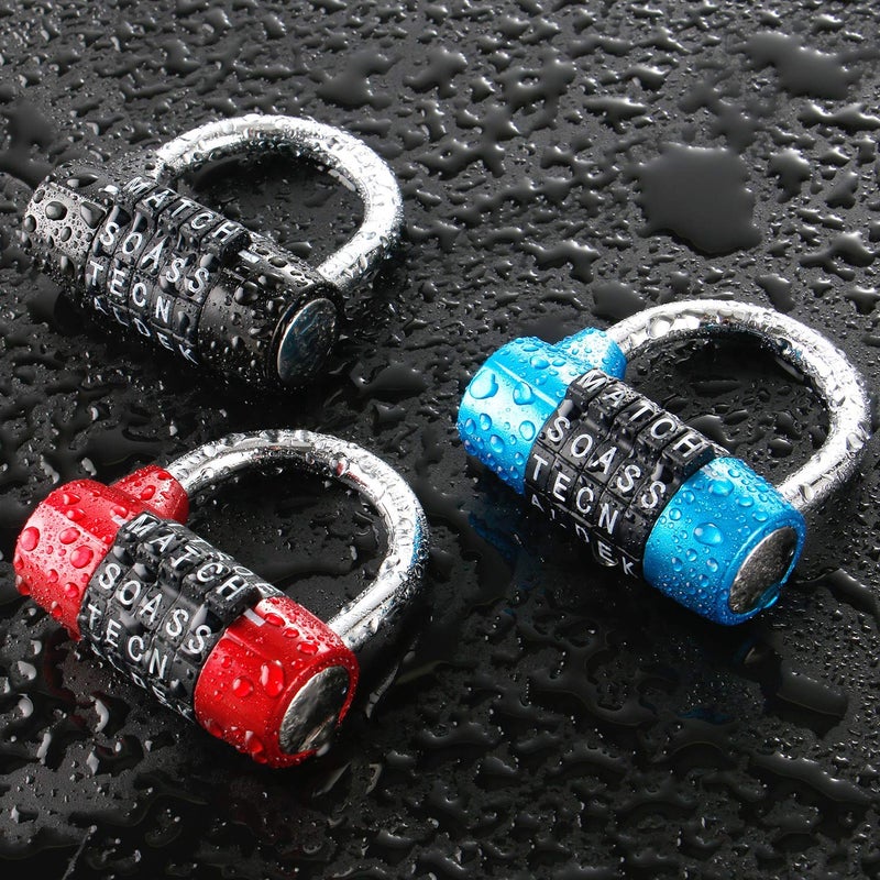 Cluckyu Gym Locker Lock,5 Letter Heavy Duty Alloy Padlock Password Sturdy Security Padlock-Easy to Set Your Own Keyless Resettable Combo-Black - Image 5